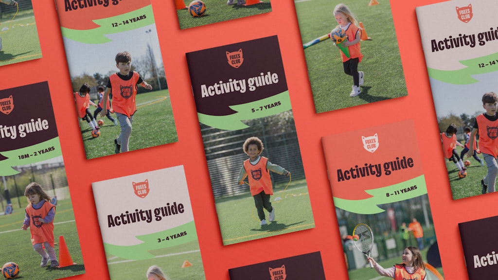 Print material showcasing Thisaway's new brand for The Foxes Club