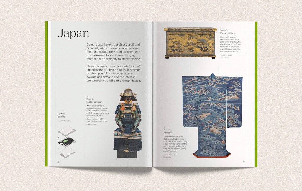 A spread from Planning Unit's new V&A guidebook