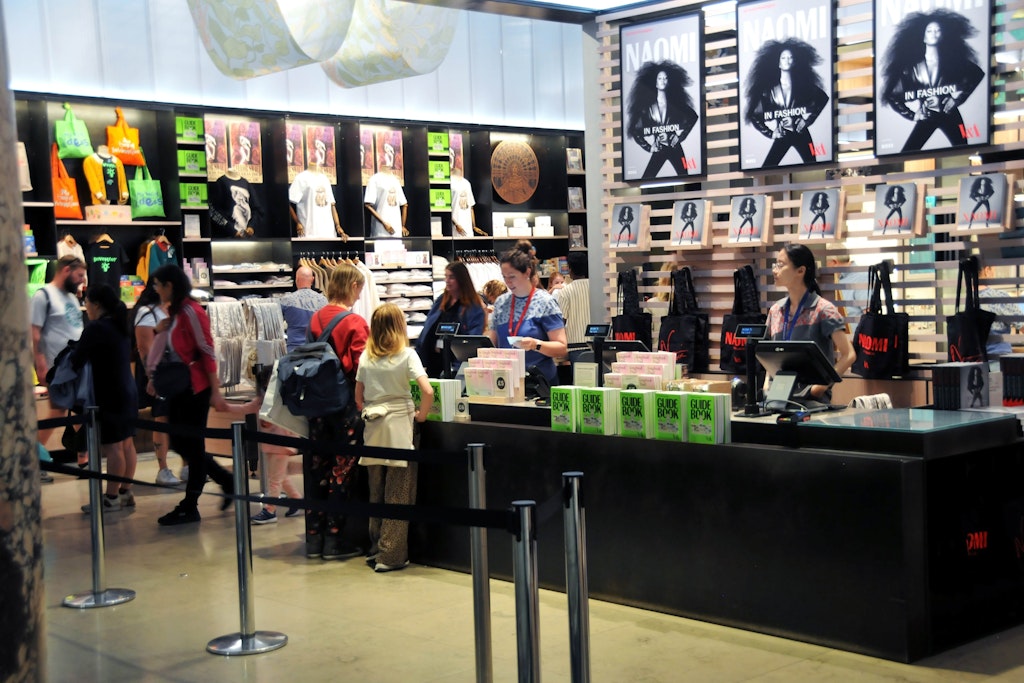 The new V&A guidebook on sale in the museum shop