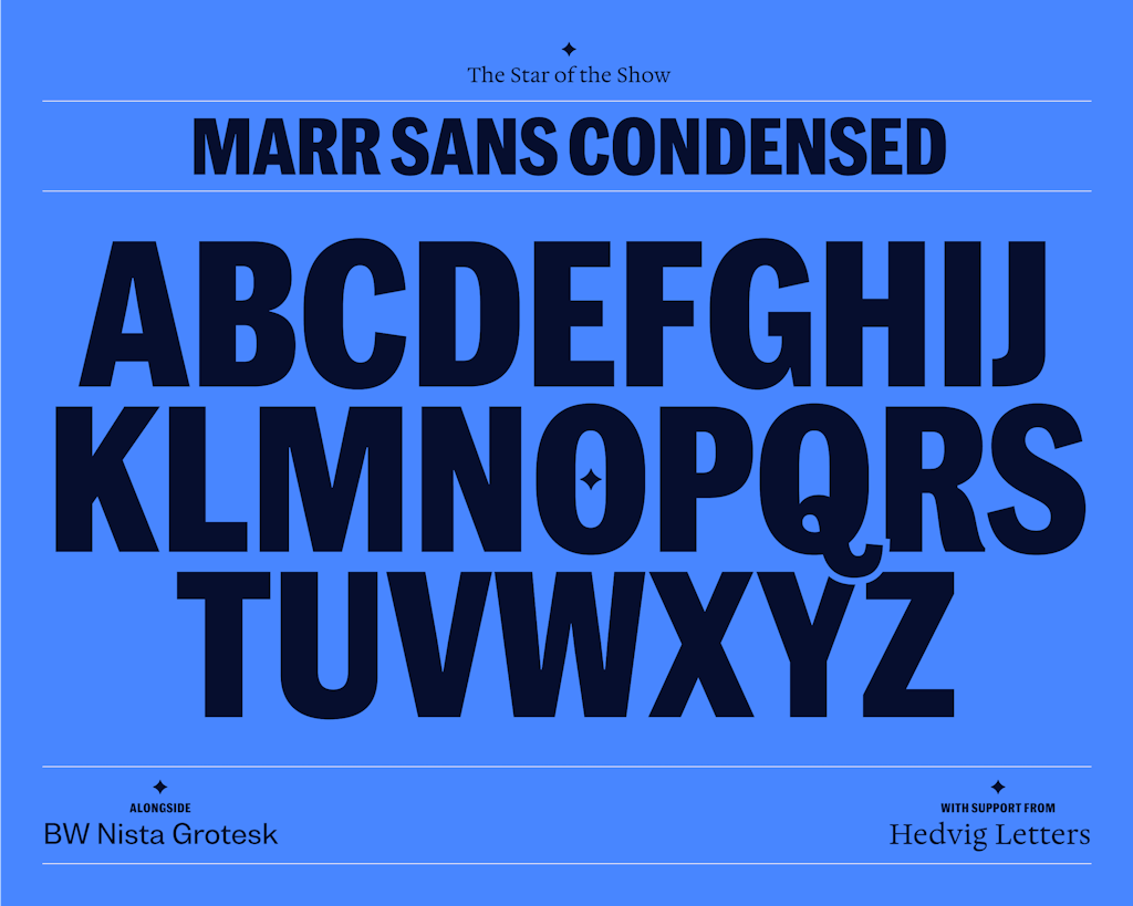 Marr Sans, used by Fiasco Design in the Nederlander Theatres rebrand